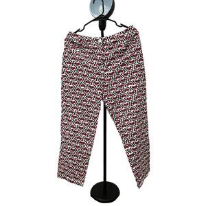 Talbots Womens Size 8 Stretch Ankle Pants With Butterfly Print